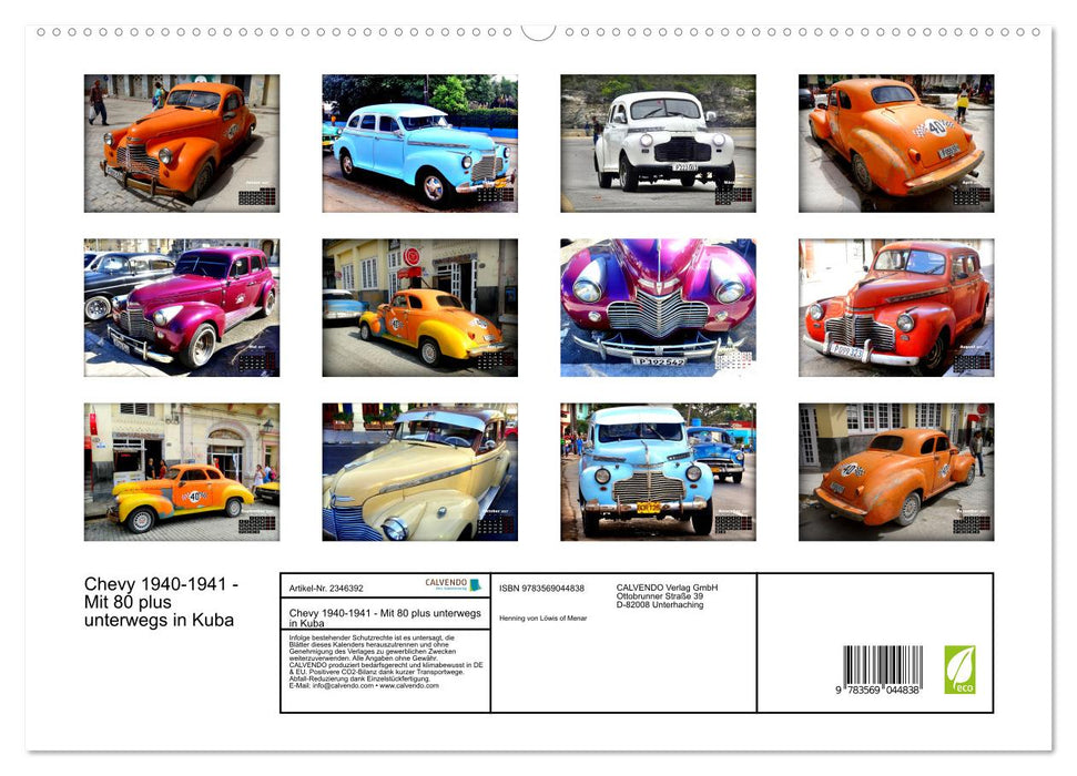 Chevy 1940-1941 - Mit 80 plus unterwegs in Kuba (CALVENDO Premium Wandkalender 2027)