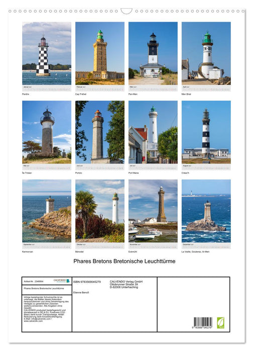 Phares Bretons Bretonische Leuchttürme (CALVENDO Wandkalender 2027)
