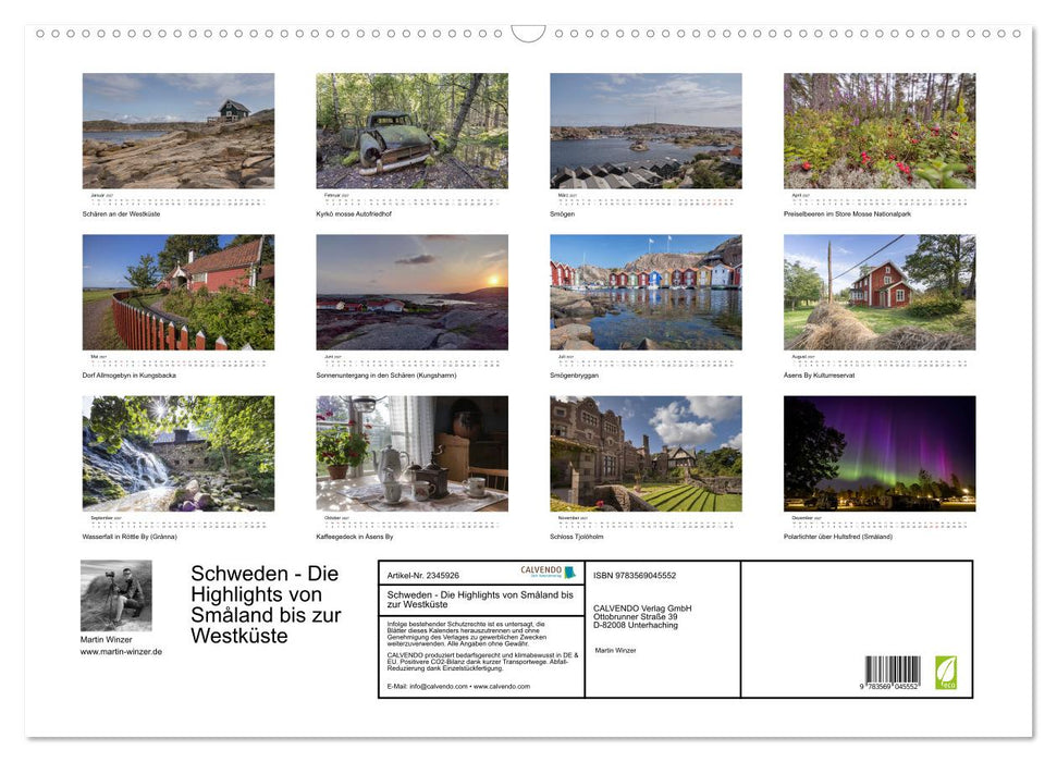 Schweden - Die Highlights von Småland bis zur Westküste (CALVENDO Wandkalender 2027)