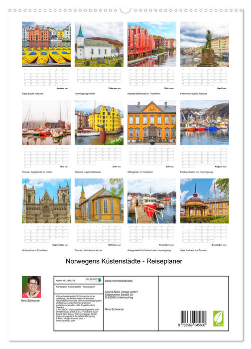 Norwegens Küstenstädte - Reiseplaner (CALVENDO Premium Wandkalender 2027)