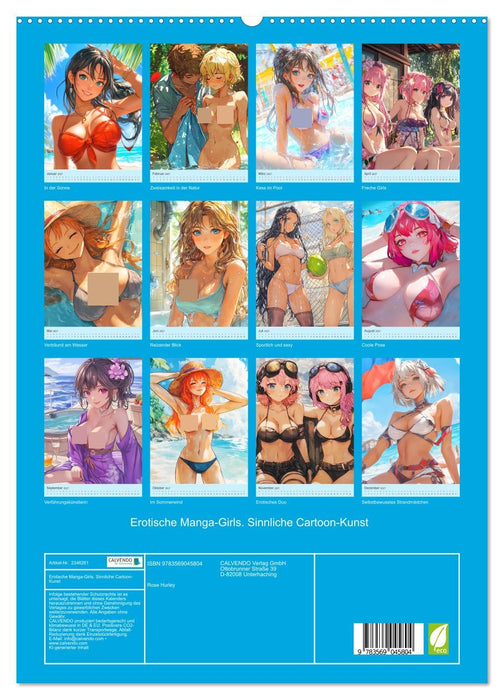 Erotische Manga-Girls. Sinnliche Cartoon-Kunst (CALVENDO Premium Wandkalender 2027)