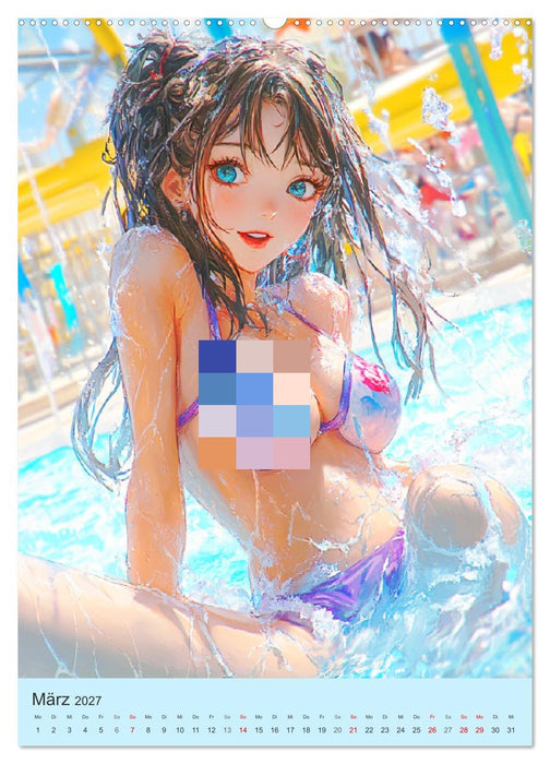 Erotische Manga-Girls. Sinnliche Cartoon-Kunst (CALVENDO Premium Wandkalender 2027)