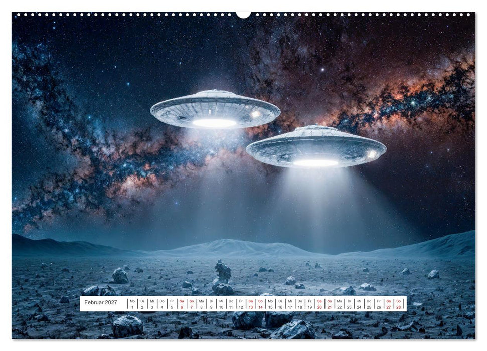 Fliegende Untertasse - Die große Fantasiereise (CALVENDO Wandkalender 2027)