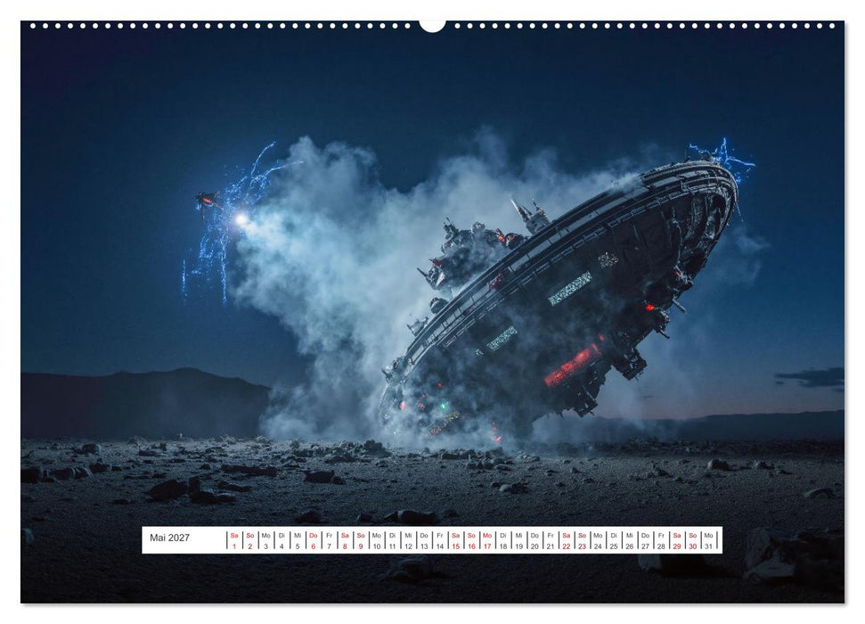 Fliegende Untertasse - Die große Fantasiereise (CALVENDO Wandkalender 2027)