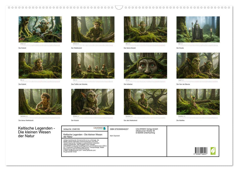 Keltische Legenden - Die kleinen Wesen der Natur (CALVENDO Wandkalender 2027)