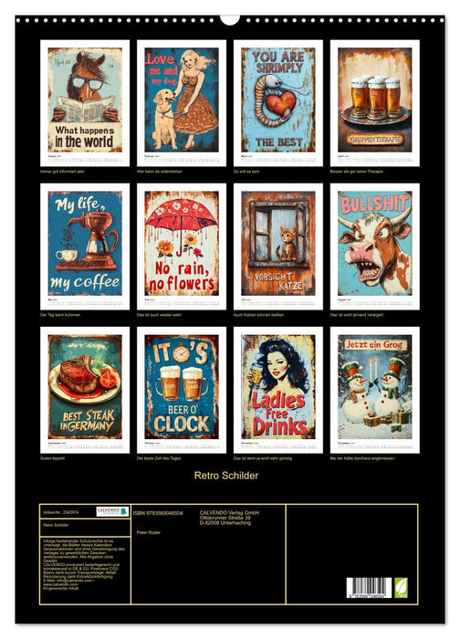 Retro Schilder (CALVENDO Wandkalender 2027)