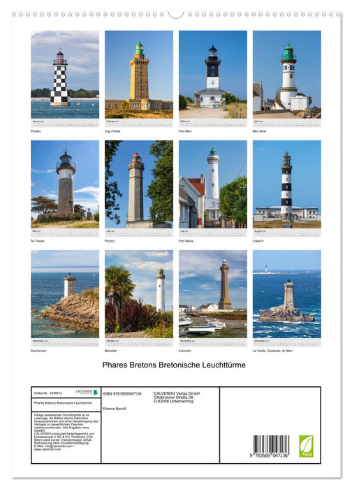 Phares Bretons Bretonische Leuchttürme (CALVENDO Premium Wandkalender 2027)
