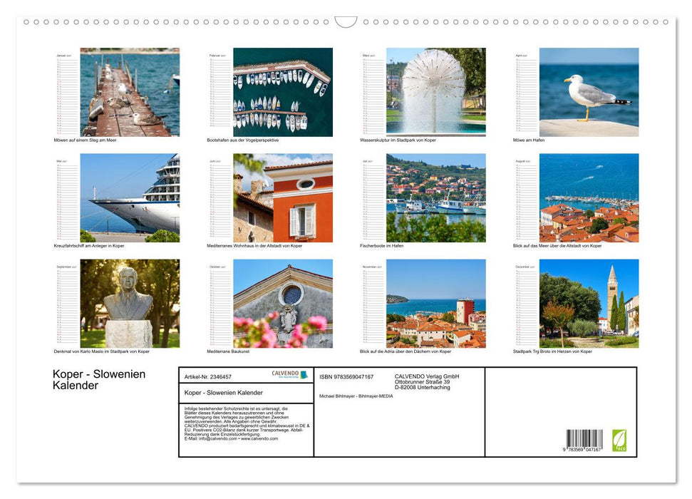 Koper - Slowenien Kalender (CALVENDO Wandkalender 2027)