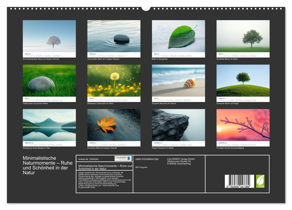 Minimalistische Naturmomente – Ruhe und Schönheit in der Natur (CALVENDO Premium Wandkalender 2027)