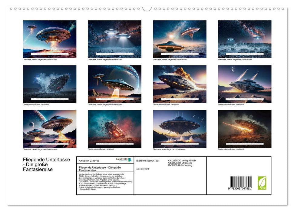 Fliegende Untertasse - Die große Fantasiereise (CALVENDO Premium Wandkalender 2027)