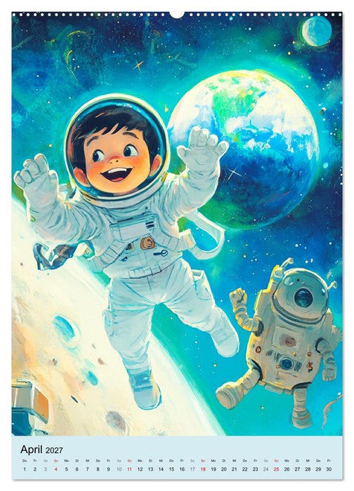 Im Weltall. Manga-Astronauten auf Mission (CALVENDO Wandkalender 2027)