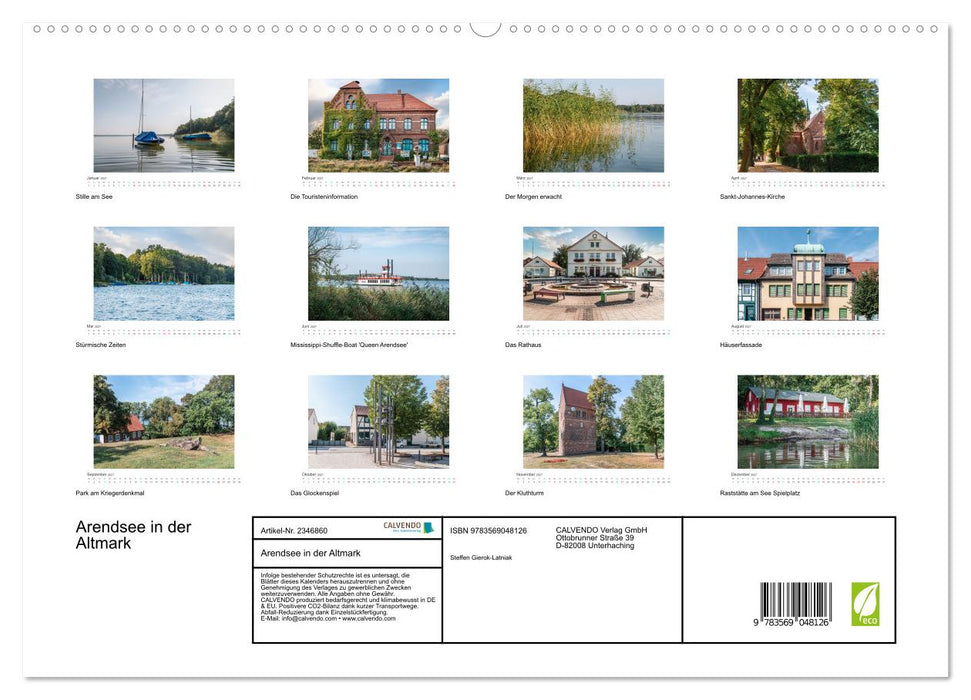 Arendsee in der Altmark (CALVENDO Premium Wandkalender 2027)