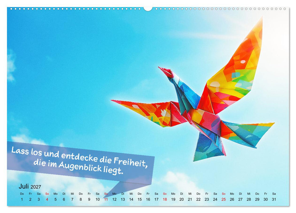 Origami Kalender der Achtsamkeit - Achtsamkeitskalender (CALVENDO Premium Wandkalender 2027)