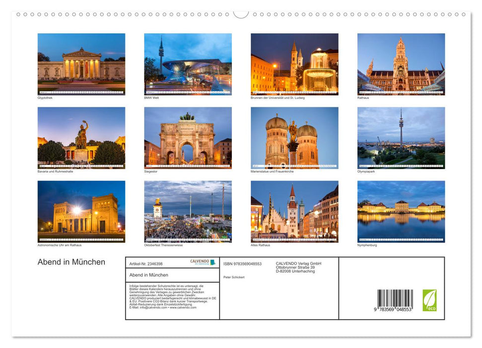 Abend in München (CALVENDO Premium Wandkalender 2027)