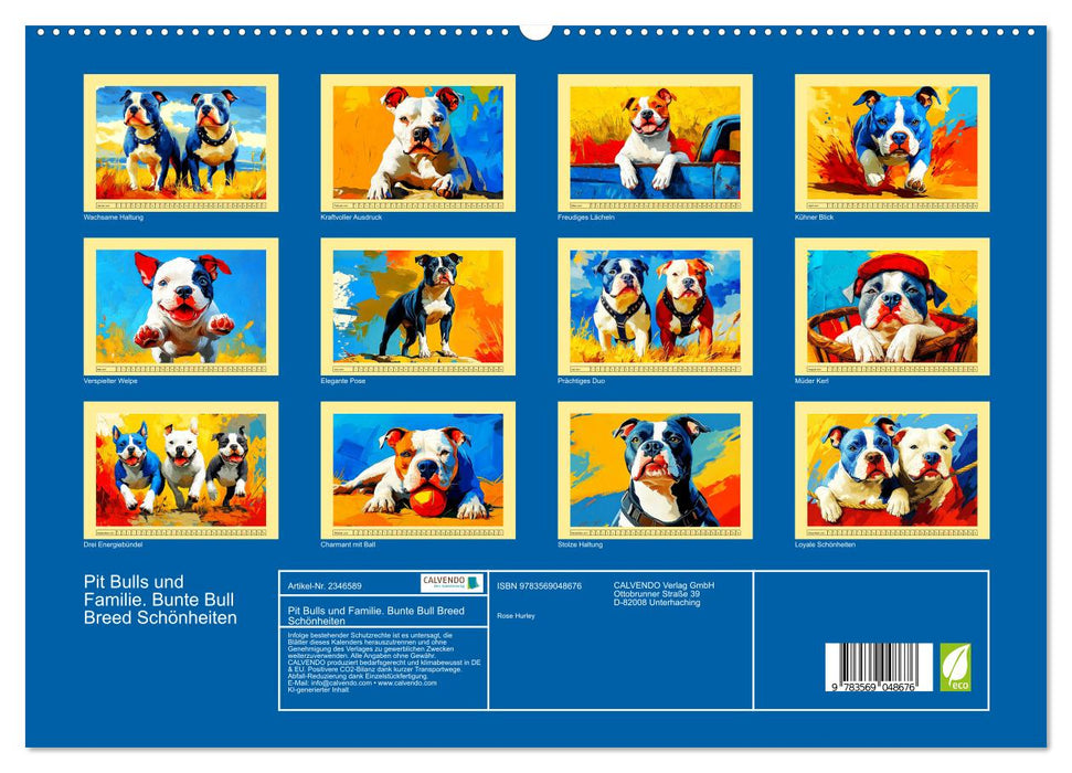 Pit Bulls und Familie. Bunte Bull Breed Schönheiten (CALVENDO Premium Wandkalender 2027)