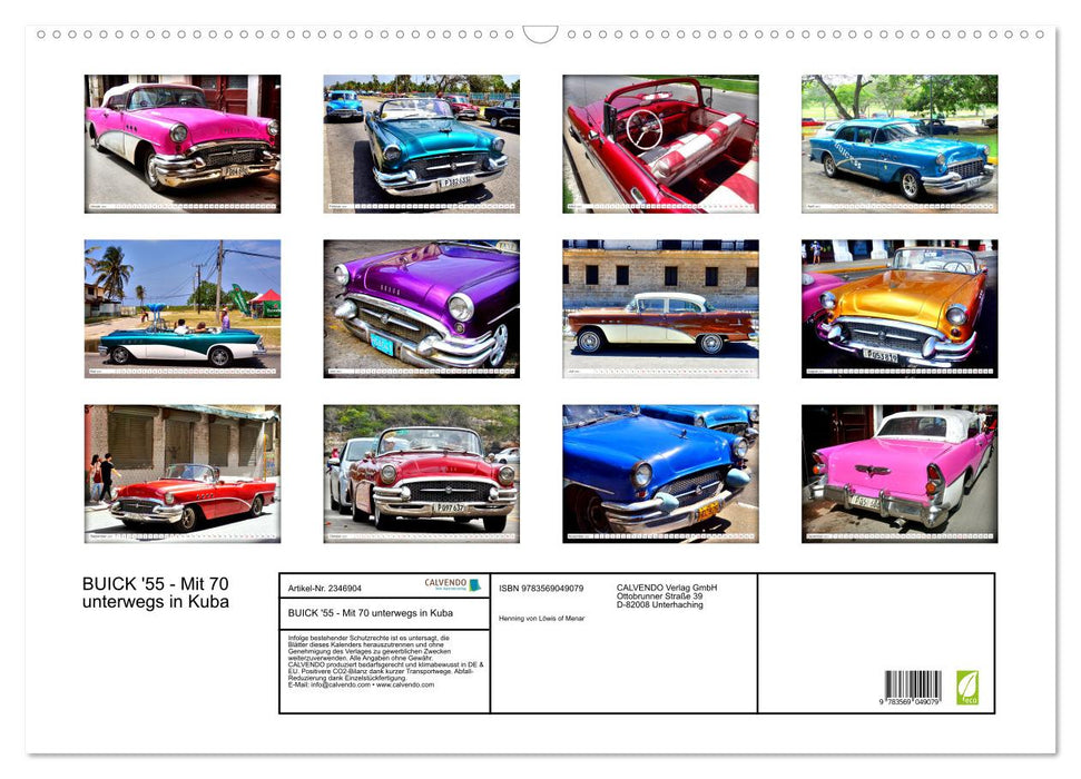 BUICK '55 - Mit 70 unterwegs in Kuba (CALVENDO Wandkalender 2027)