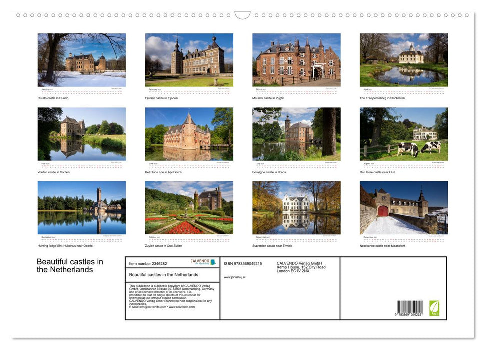 Beautiful castles in the Netherlands (CALVENDO Monthly Calendar 2027)