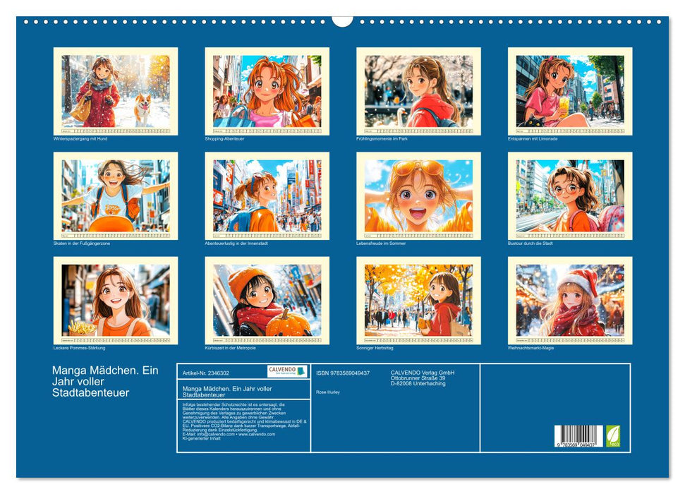 Manga Mädchen. Ein Jahr voller Stadtabenteuer (CALVENDO Wandkalender 2027)