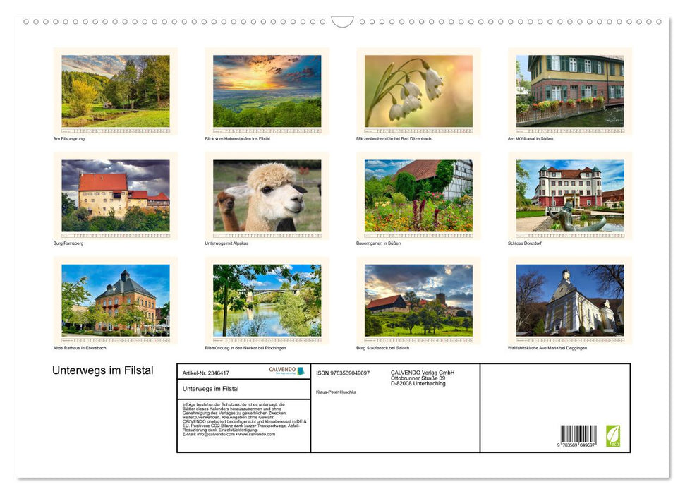 Unterwegs im Filstal (CALVENDO Wandkalender 2027)