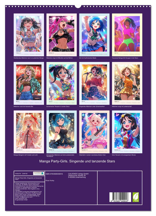 Manga Party-Girls. Singende und tanzende Stars (CALVENDO Premium Wandkalender 2027)