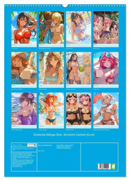 Erotische Manga-Girls. Sinnliche Cartoon-Kunst (CALVENDO Wandkalender 2027)
