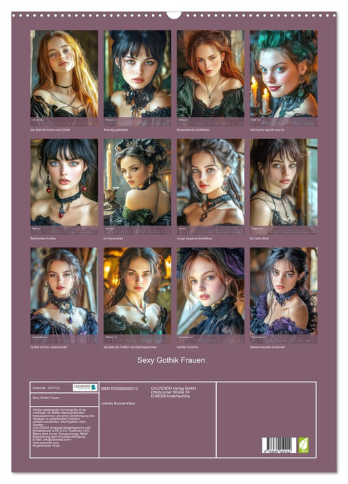 Sexy Gothik Frauen (CALVENDO Wandkalender 2027)