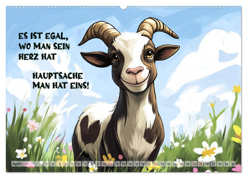 Ziegen, süß aber psycho (CALVENDO Wandkalender 2027)