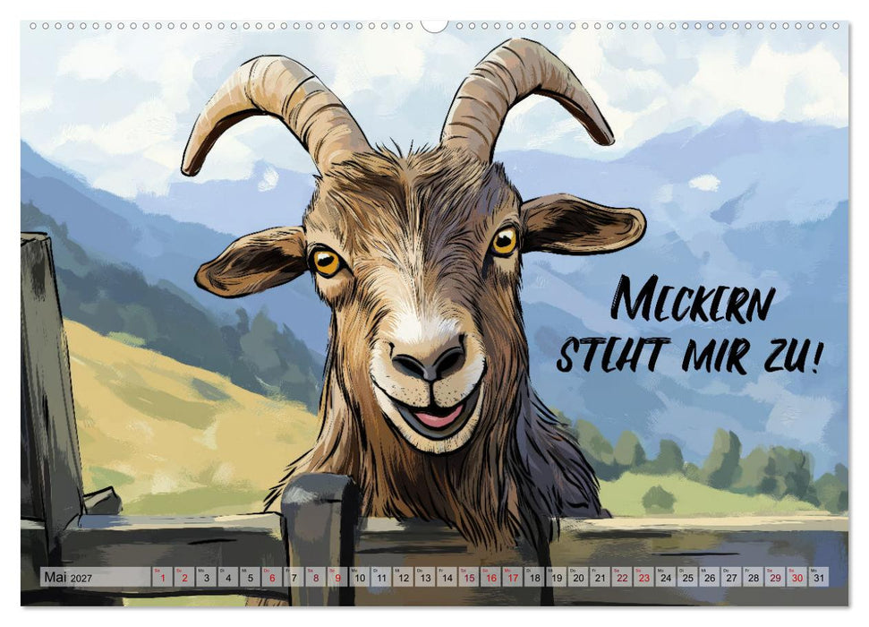Ziegen, süß aber psycho (CALVENDO Wandkalender 2027)