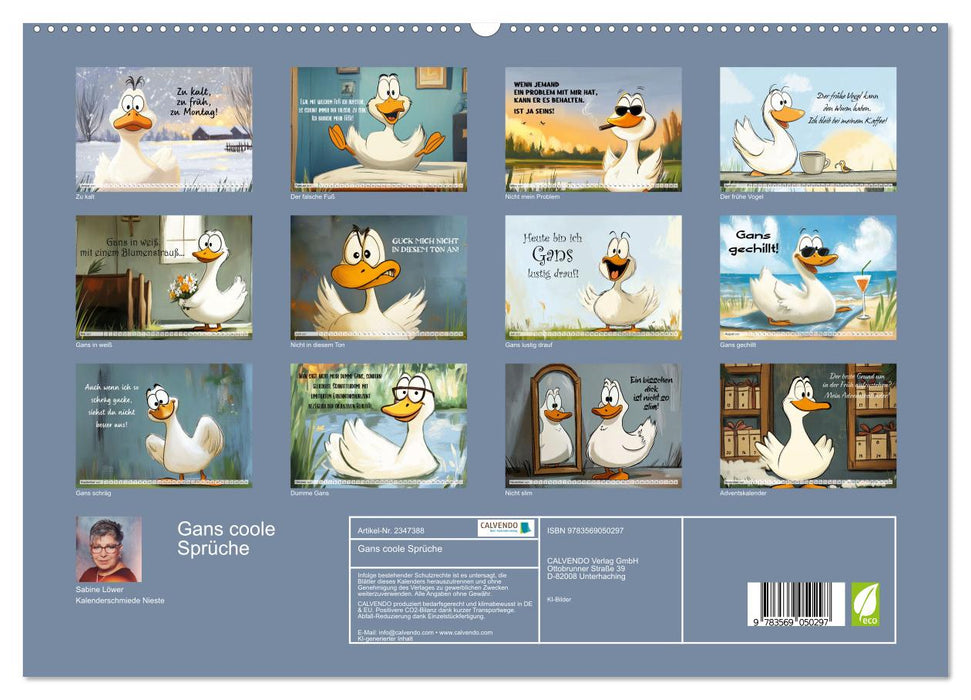 Gans coole Sprüche (CALVENDO Premium Wandkalender 2027)