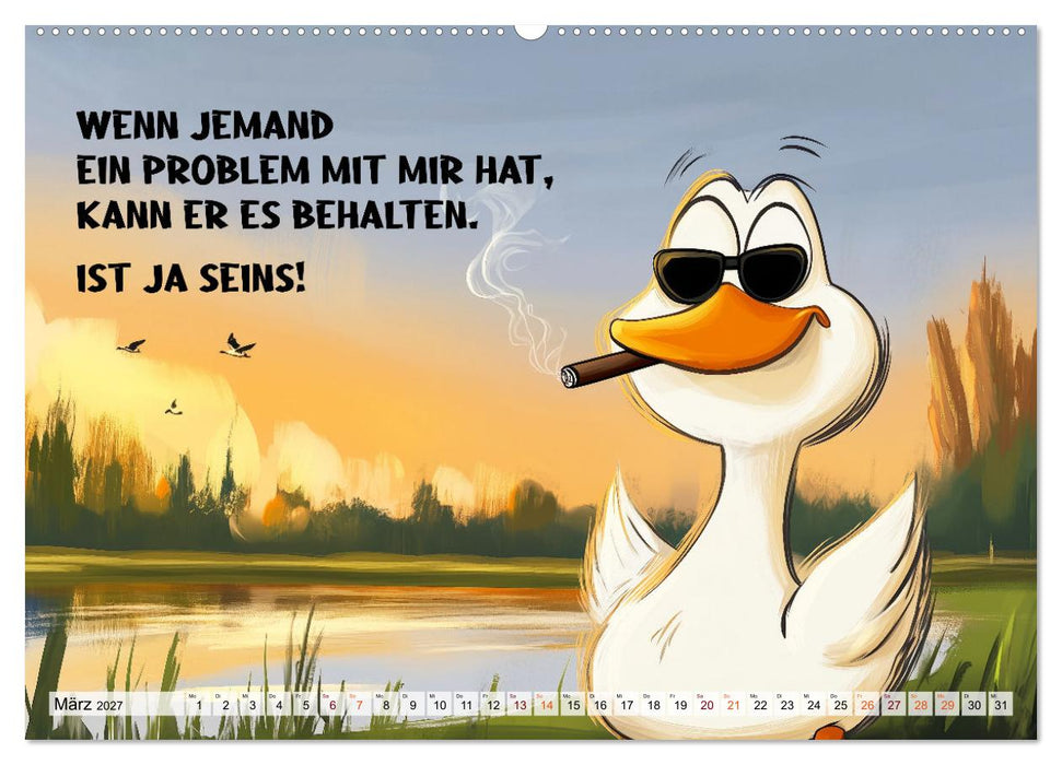 Gans coole Sprüche (CALVENDO Premium Wandkalender 2027)