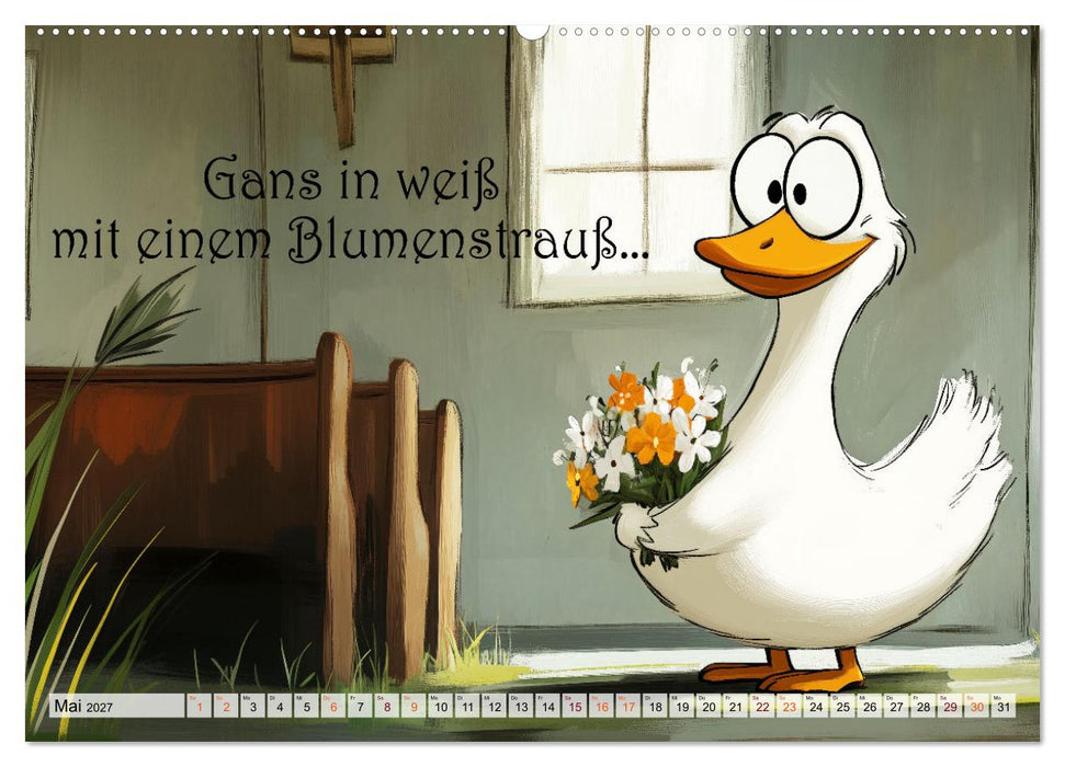 Gans coole Sprüche (CALVENDO Premium Wandkalender 2027)