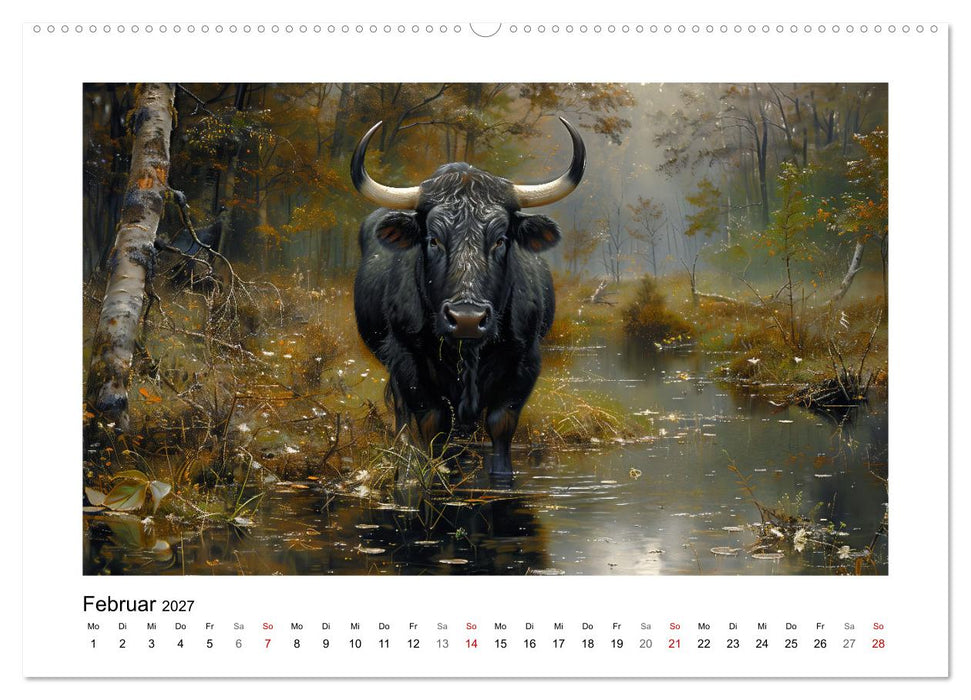 Wilde Rinder (CALVENDO Premium Wandkalender 2027)
