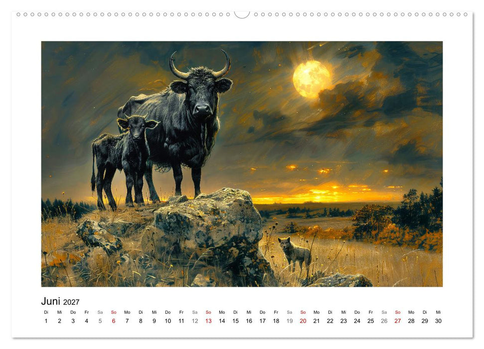 Wilde Rinder (CALVENDO Premium Wandkalender 2027)
