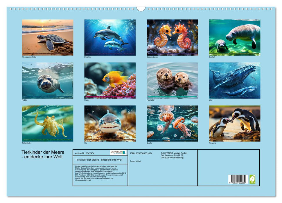 Tierkinder der Meere - entdecke ihre Welt (CALVENDO Wandkalender 2027)
