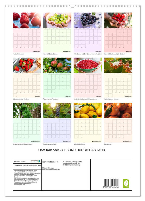 Obst Kalender - GESUND DURCH DAS JAHR (CALVENDO Premium Wandkalender 2027)