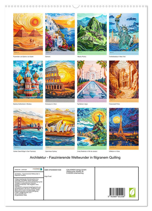 Architektur - Faszinierende Weltwunder in filigranem Quilling (CALVENDO Premium Wandkalender 2027)