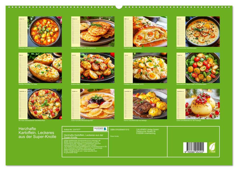 Herzhafte Kartoffeln. Leckeres aus der Super-Knolle (CALVENDO Premium Wandkalender 2027)