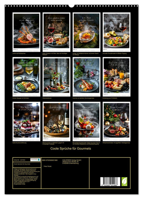 Coole Sprüche für Gourmets (CALVENDO Premium Wandkalender 2027)