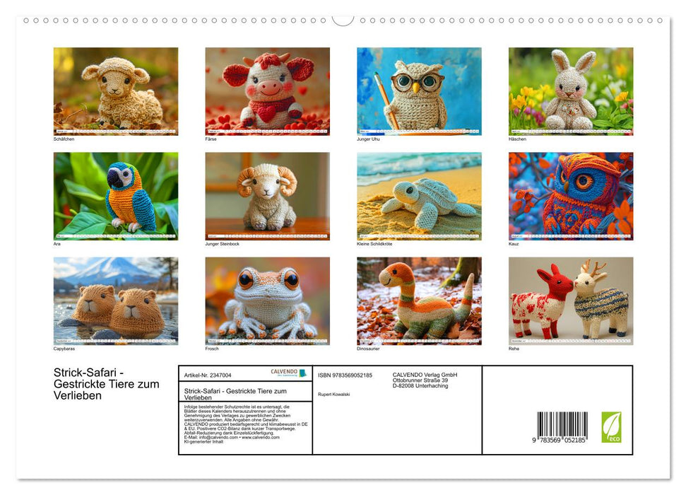 Strick-Safari - Gestrickte Tiere zum Verlieben (CALVENDO Premium Wandkalender 2027)