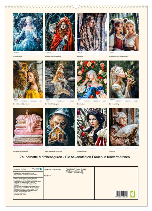 Zauberhafte Märchenfiguren - Die bekanntesten Frauen in Kindermärchen (CALVENDO Wandkalender 2027)