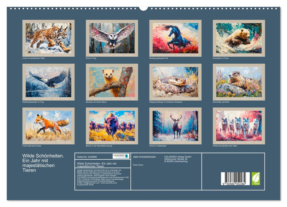 Wilde Schönheiten. Ein Jahr mit majestätischen Tieren (CALVENDO Premium Wandkalender 2027)