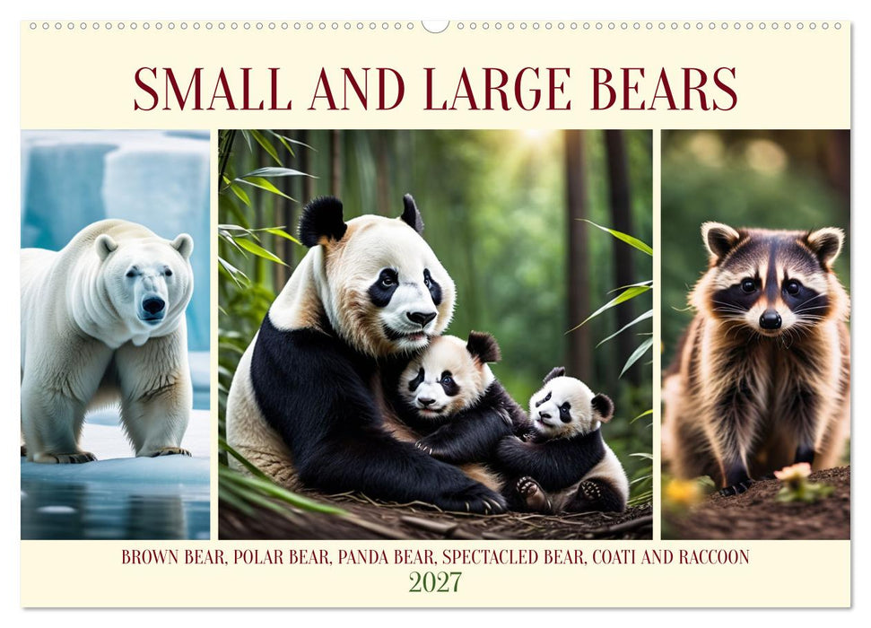 Small and large bears (CALVENDO Monthly Calendar 2027)