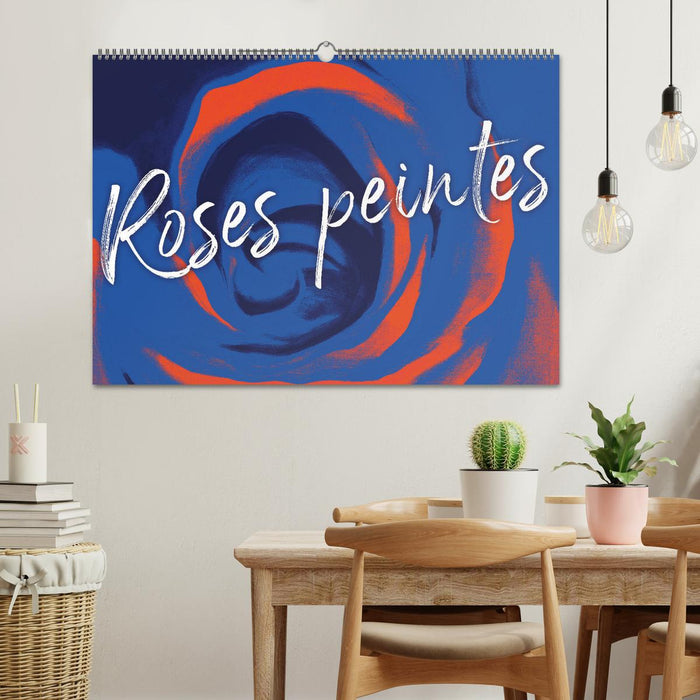 Roses peintes (CALVENDO Calendrier mensuel 2027)