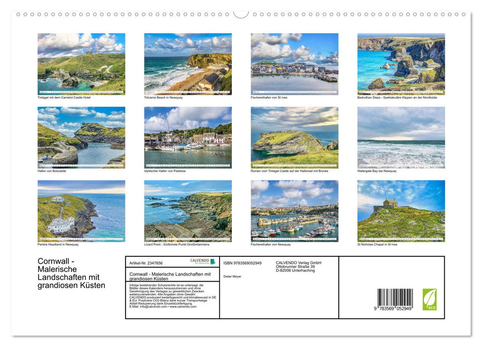 Cornwall - Malerische Landschaften mit grandiosen Küsten (CALVENDO Premium Wandkalender 2027)