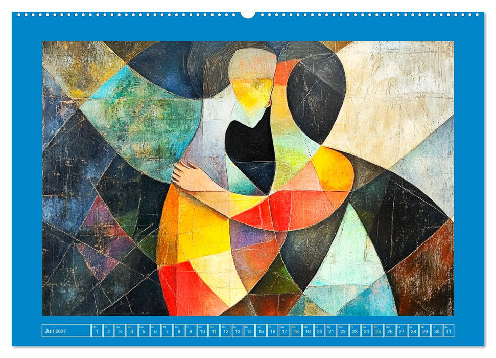 Liebe und Glück. Abstrakte Kunst im Ölbilder-Stil (CALVENDO Premium Wandkalender 2027)