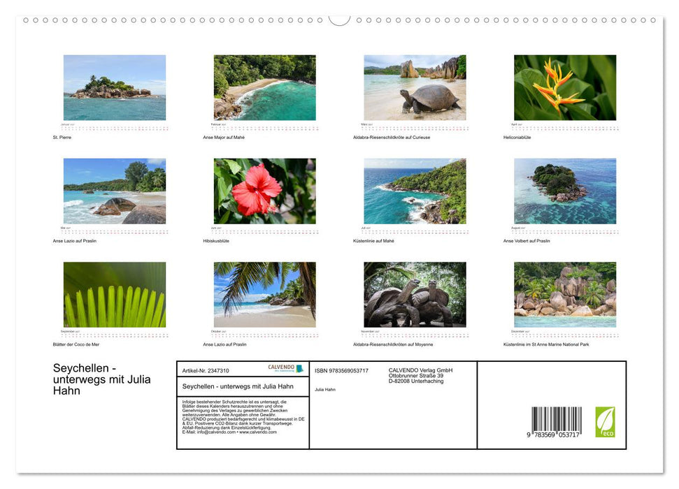 Seychellen - unterwegs mit Julia Hahn (CALVENDO Premium Wandkalender 2027)