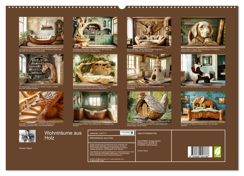 Wohnträume aus Holz (CALVENDO Premium Wandkalender 2027)