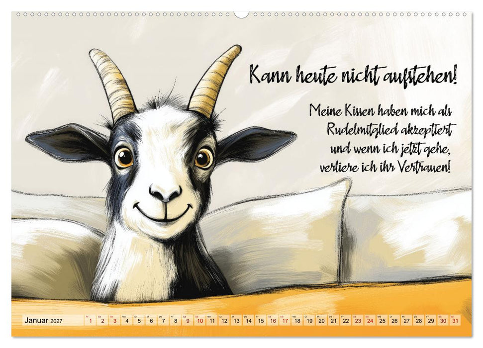 Ziegen, süß aber psycho (CALVENDO Premium Wandkalender 2027)