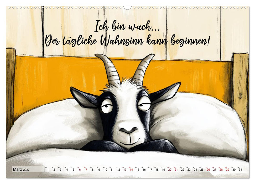Ziegen, süß aber psycho (CALVENDO Premium Wandkalender 2027)