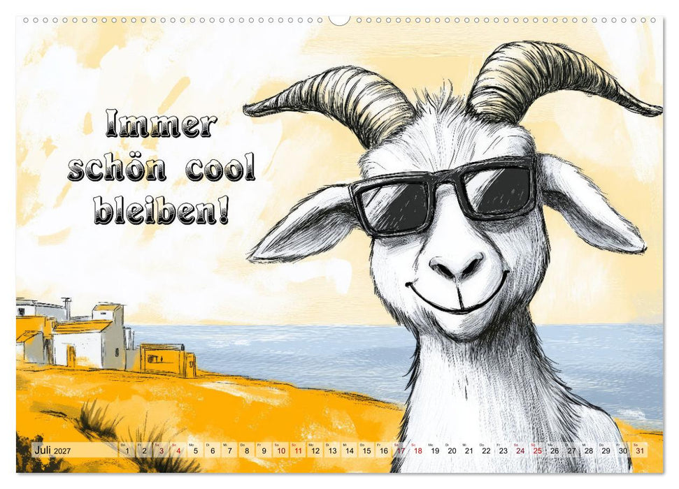 Ziegen, süß aber psycho (CALVENDO Premium Wandkalender 2027)